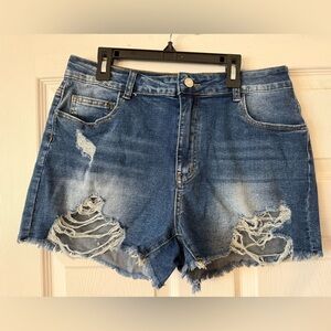 Distressed Denim Women Shorts